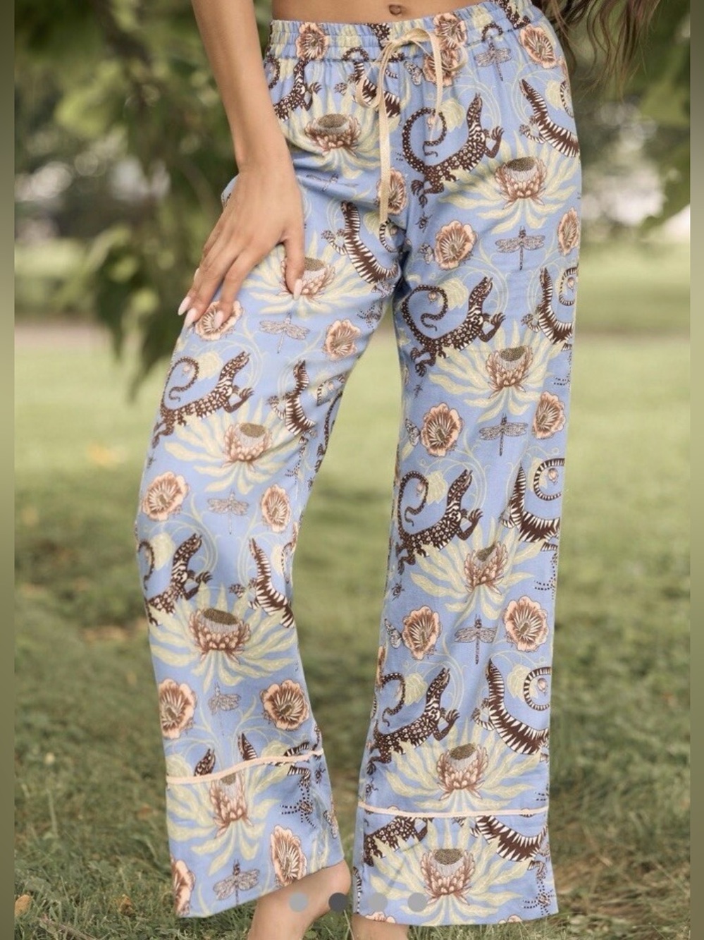 Victoria Garcia for Anthropologie Wide-Leg Flannel Pyjama Bottoms